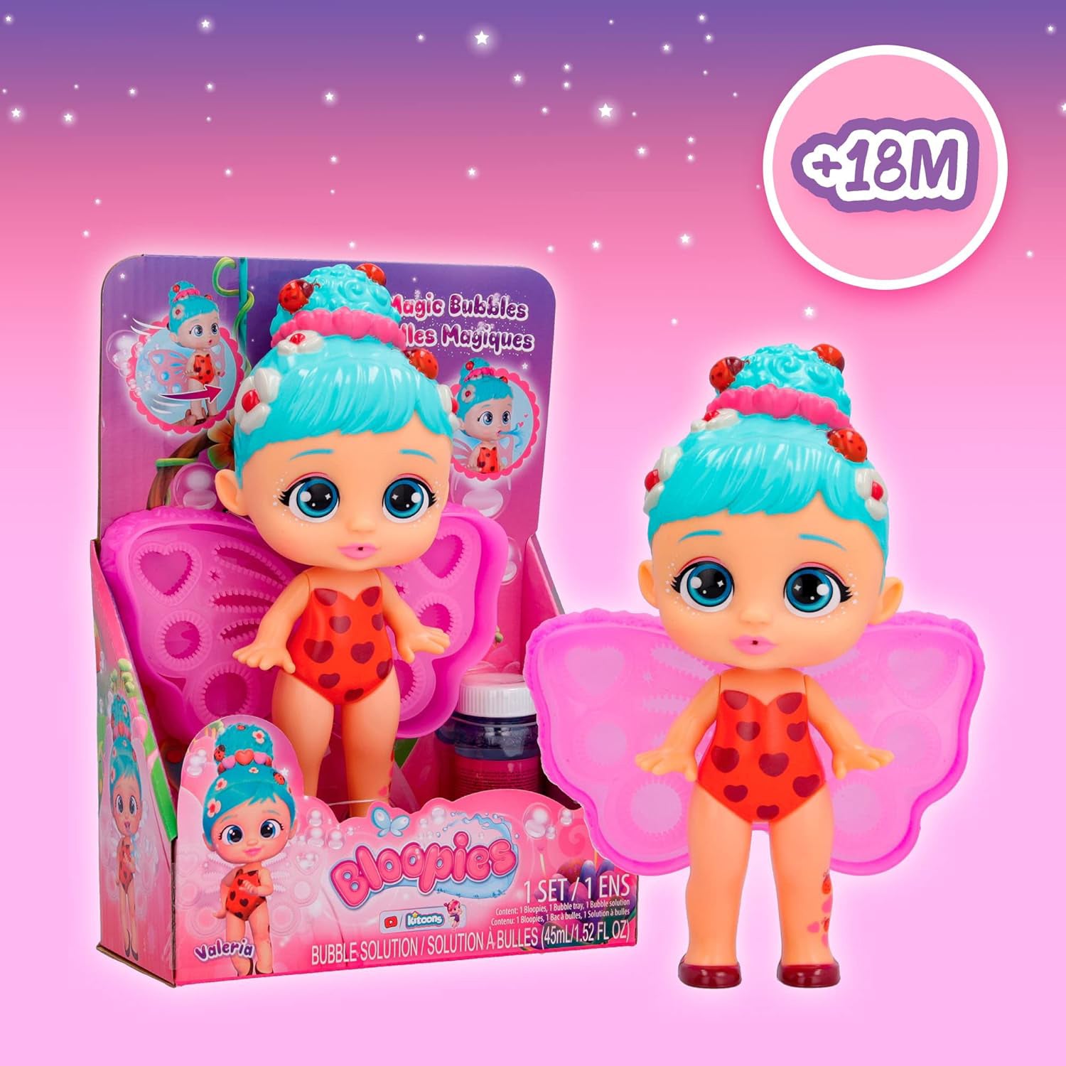 IMC TOYS - Bloopies Magic Bubbles – Bambole con Ali che Fanno Bolle (+18 mesi)